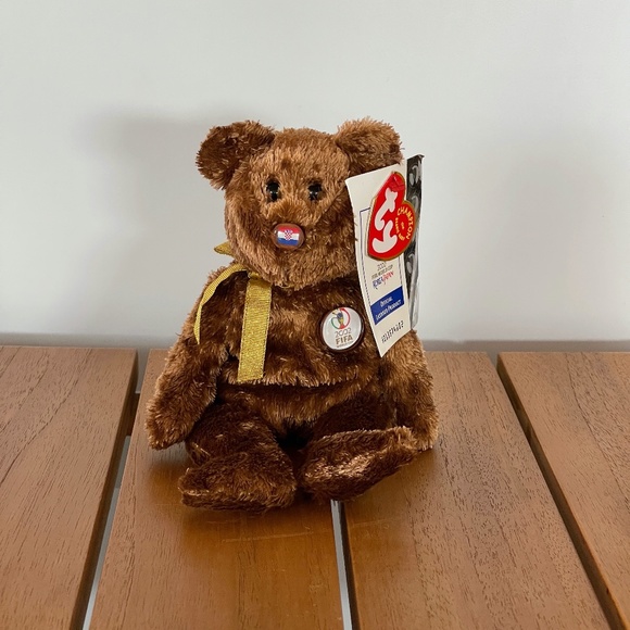 TY Beanie Baby 'Croatia' Fifa 2002 World Cup CHAMPION Bear - Picture 1 of 8